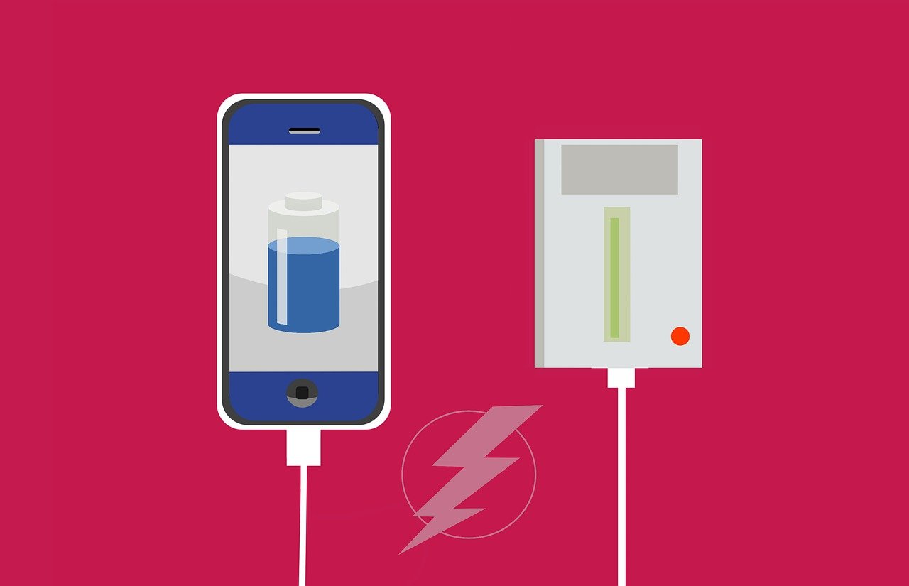 Three Power Bank power banks and graph lines showing positive results